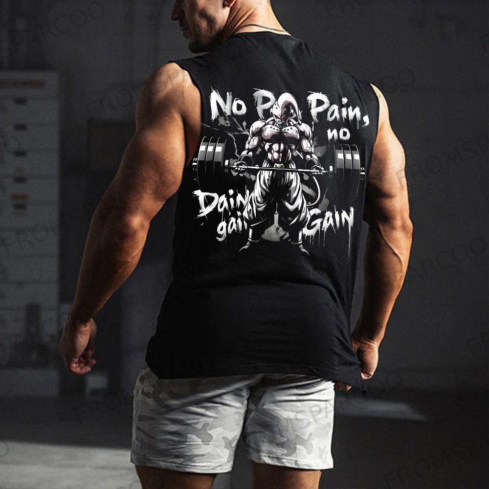 Men's Casual Dragon Ball Anime Buu Printed Fitness Tank Top