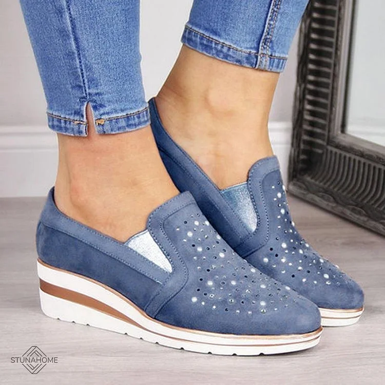 Women Shining Casual Slip-on Sneaker Shoes shopify Stunahome.com