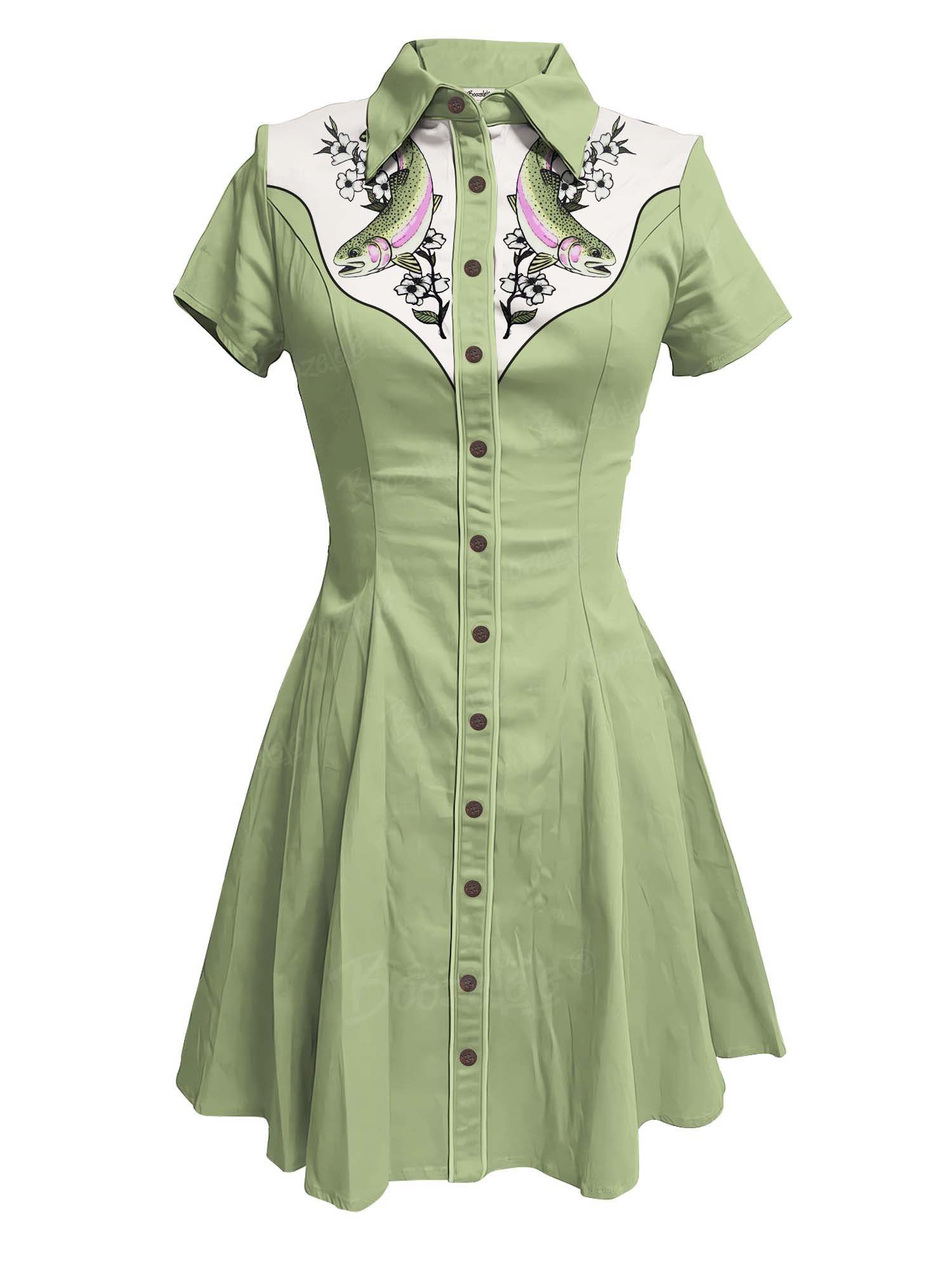 Fish And Flower - 100% Cotton Dress