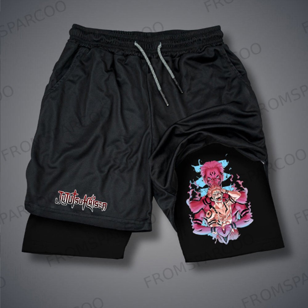 Casual Anime Printed Sports Shorts