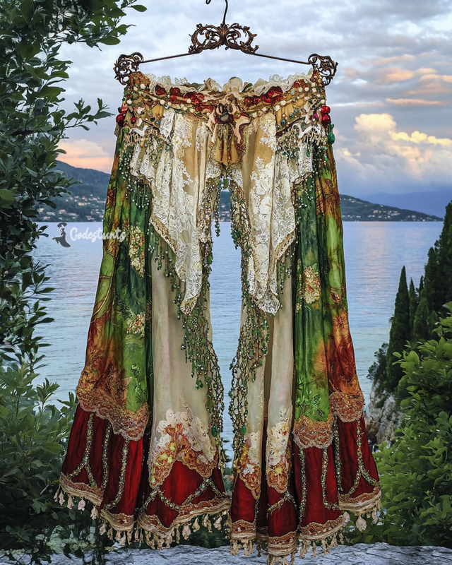 Summer Vacation Ruffle Lace Contrast Pants d6e8