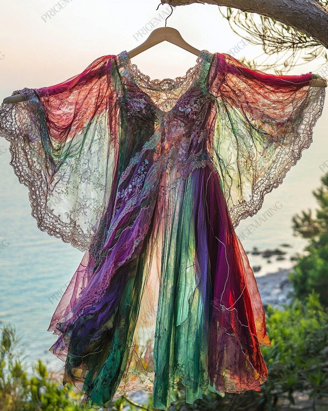 Summer Holiday Ruffle Lace Contrast Maxi Dress b289