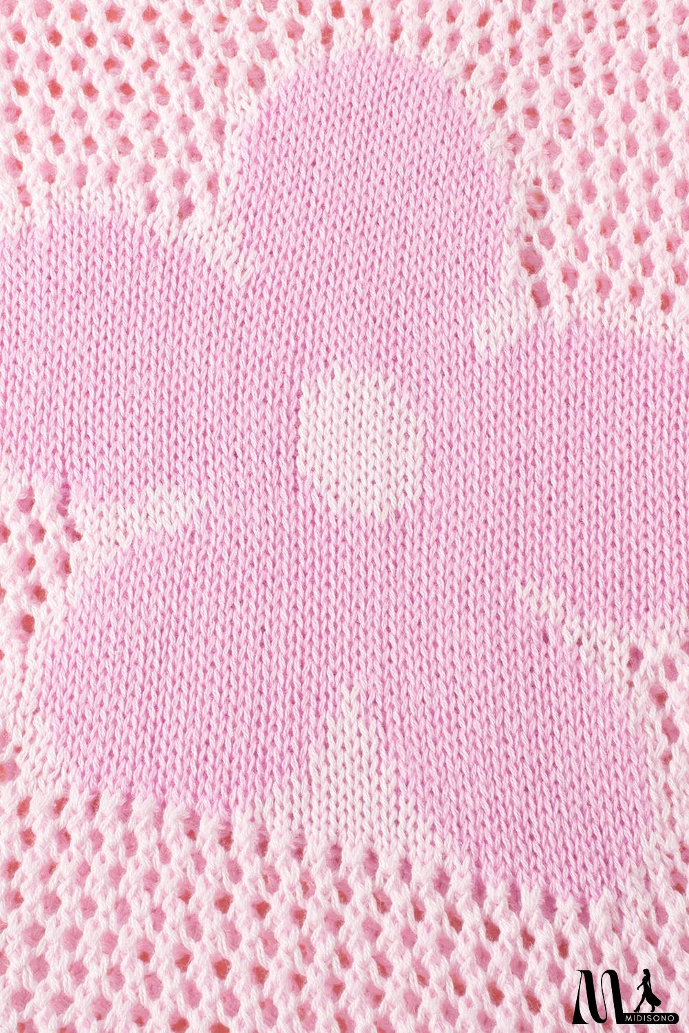 Big Flower Hollowed Knit Drop Shoulder Sweater