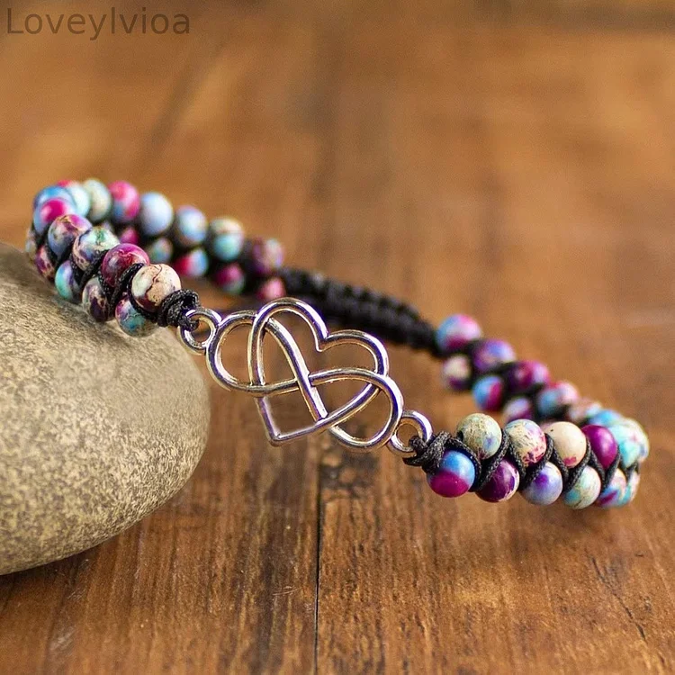 🎁Heart shaped turquoise cylinder bracelet