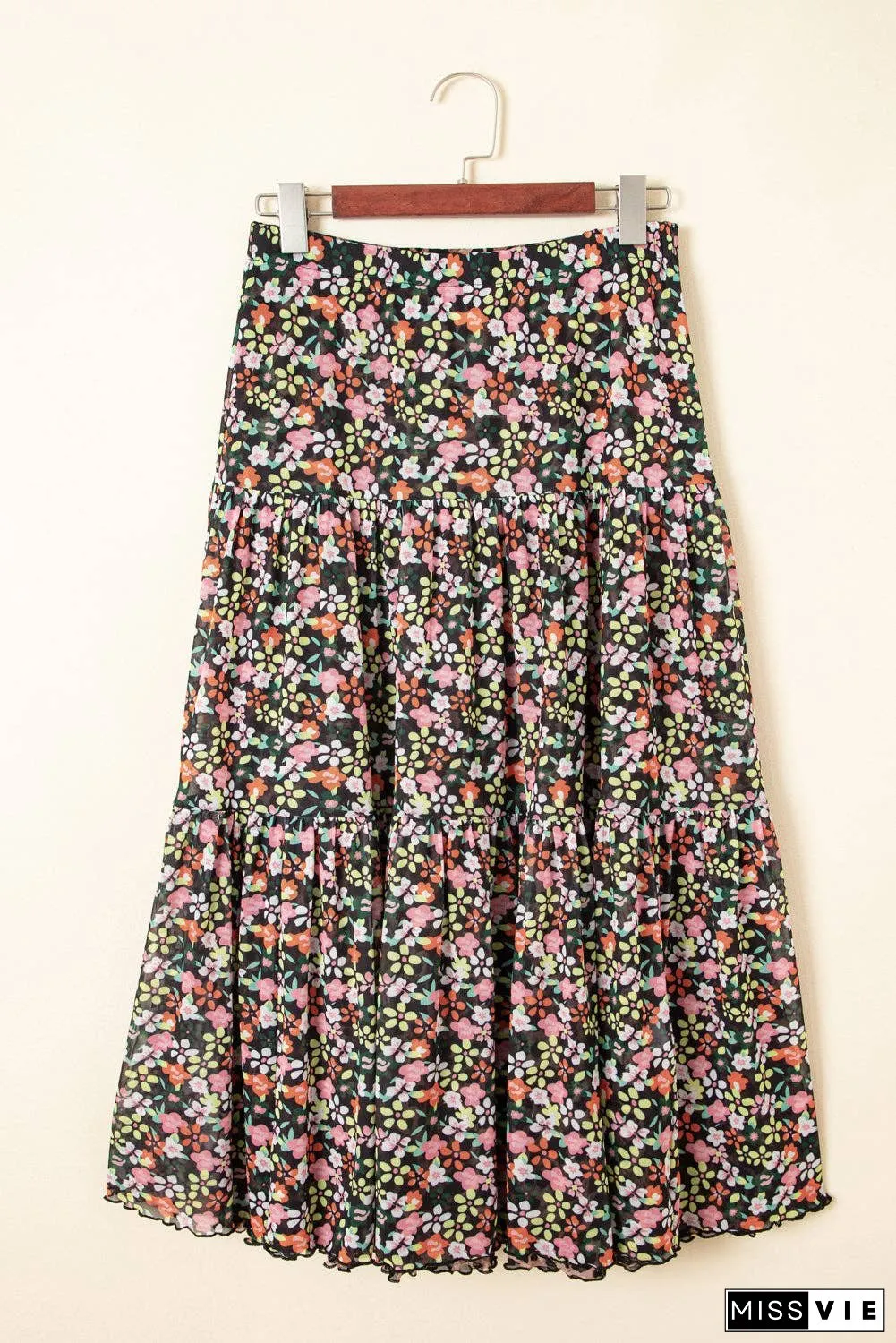 Leopard Floral Reversible Summer Maxi Skirt