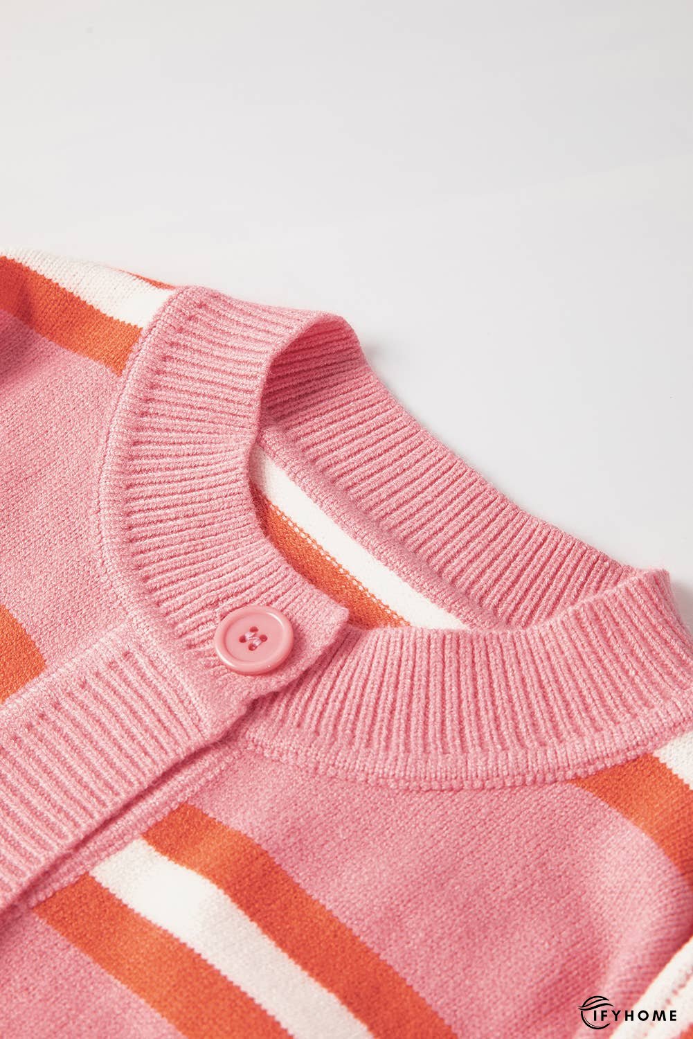 Stripe Drop Shoulder Buttons Cardigan Sweater | IFYHOME