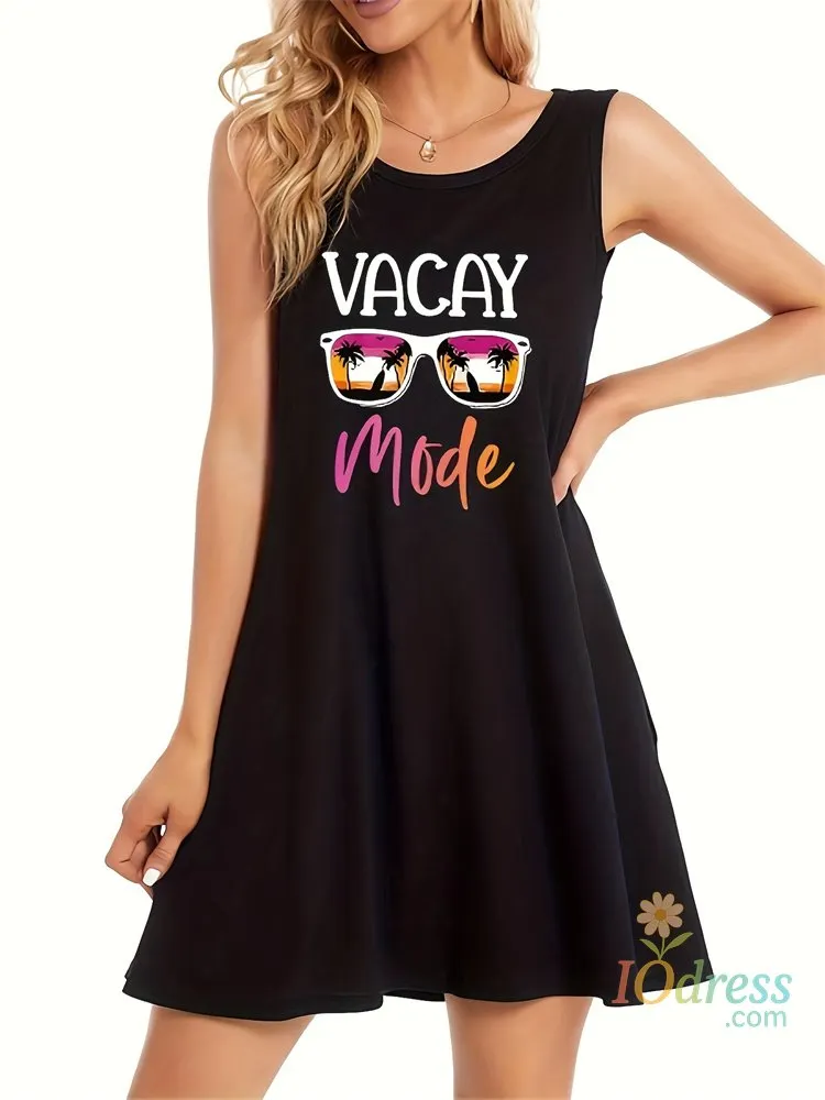 IO Dress Bohemia 2024 Summer Women's Dresses Coolred Women's Sleeveless Tank Dresses Travel Essential Fashion Printed Short Dresses IO Dress