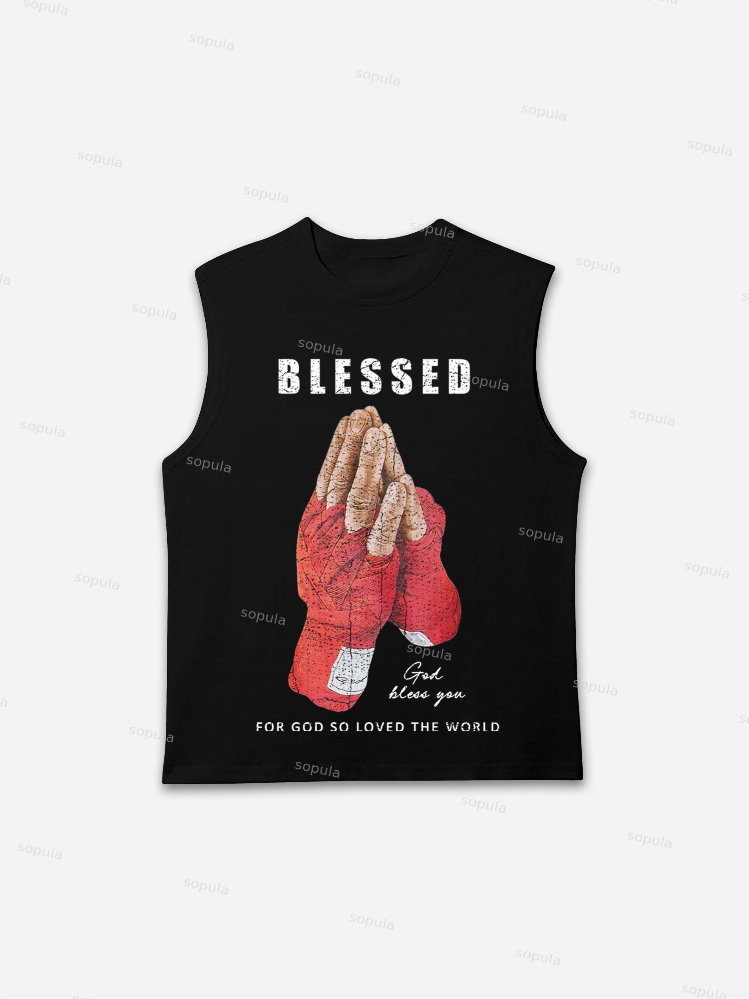 Blessed Prayer Graphic Print Tank Top