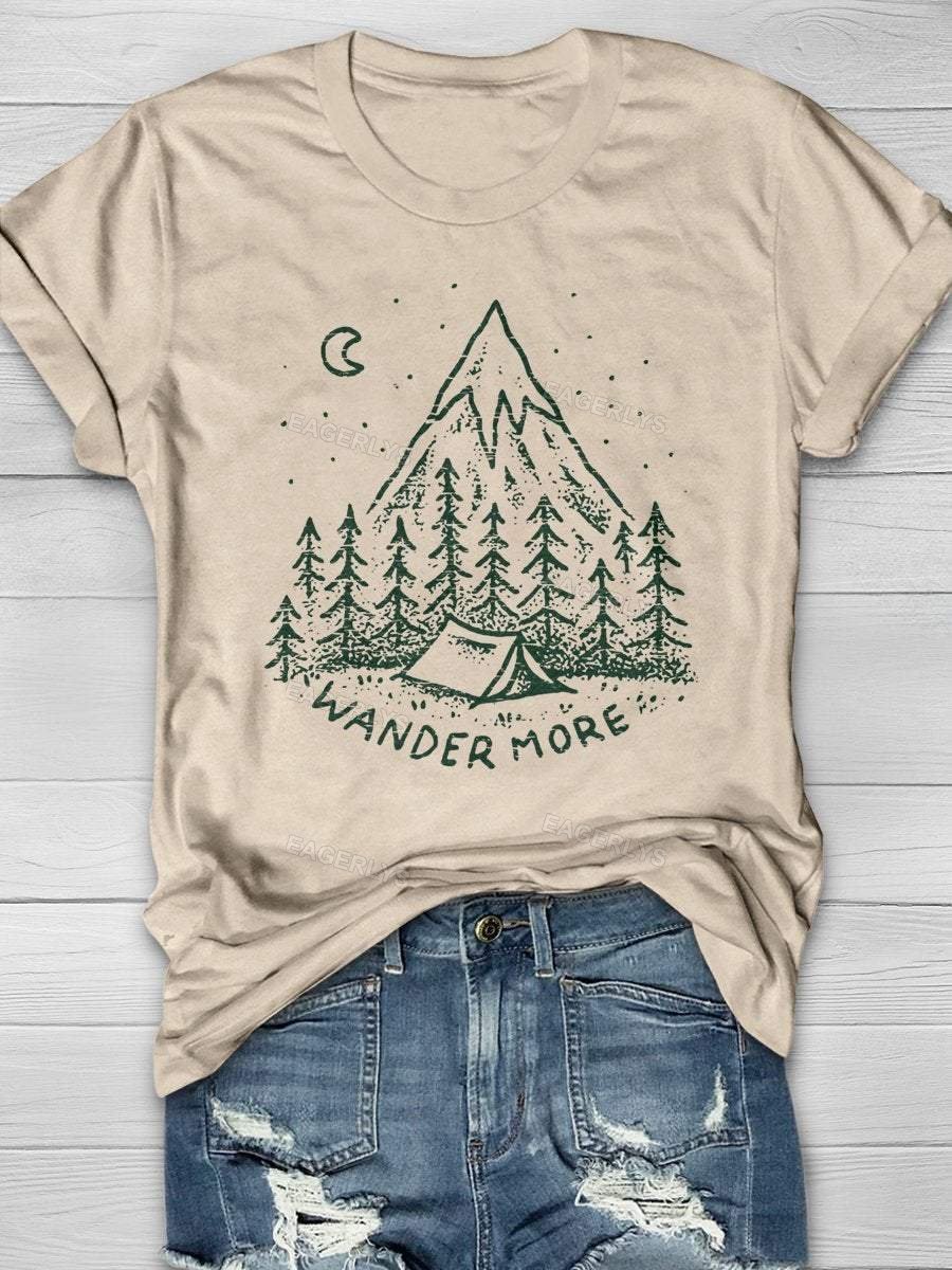 Eagerlys Wander More Camper Print Short Sleeve T-shirt Eagerlys