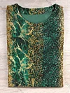 Women's Marble Leopard Patchwork Abstract Print Irregular Top