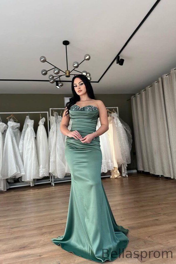 Bellasprom Sweetheart Mermaid Long Prom Dress With Sequins Bellasprom