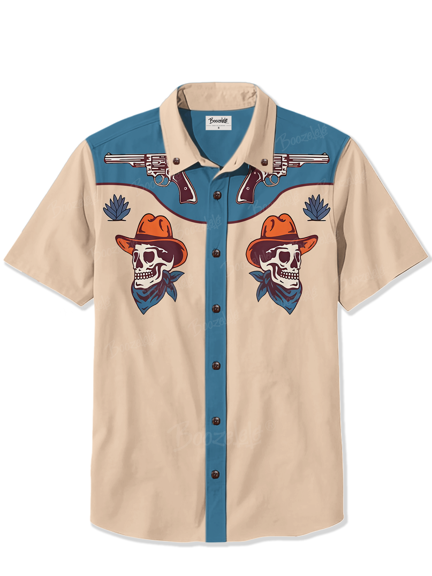 Western Pistol Skull- 100% Cotton Shirt