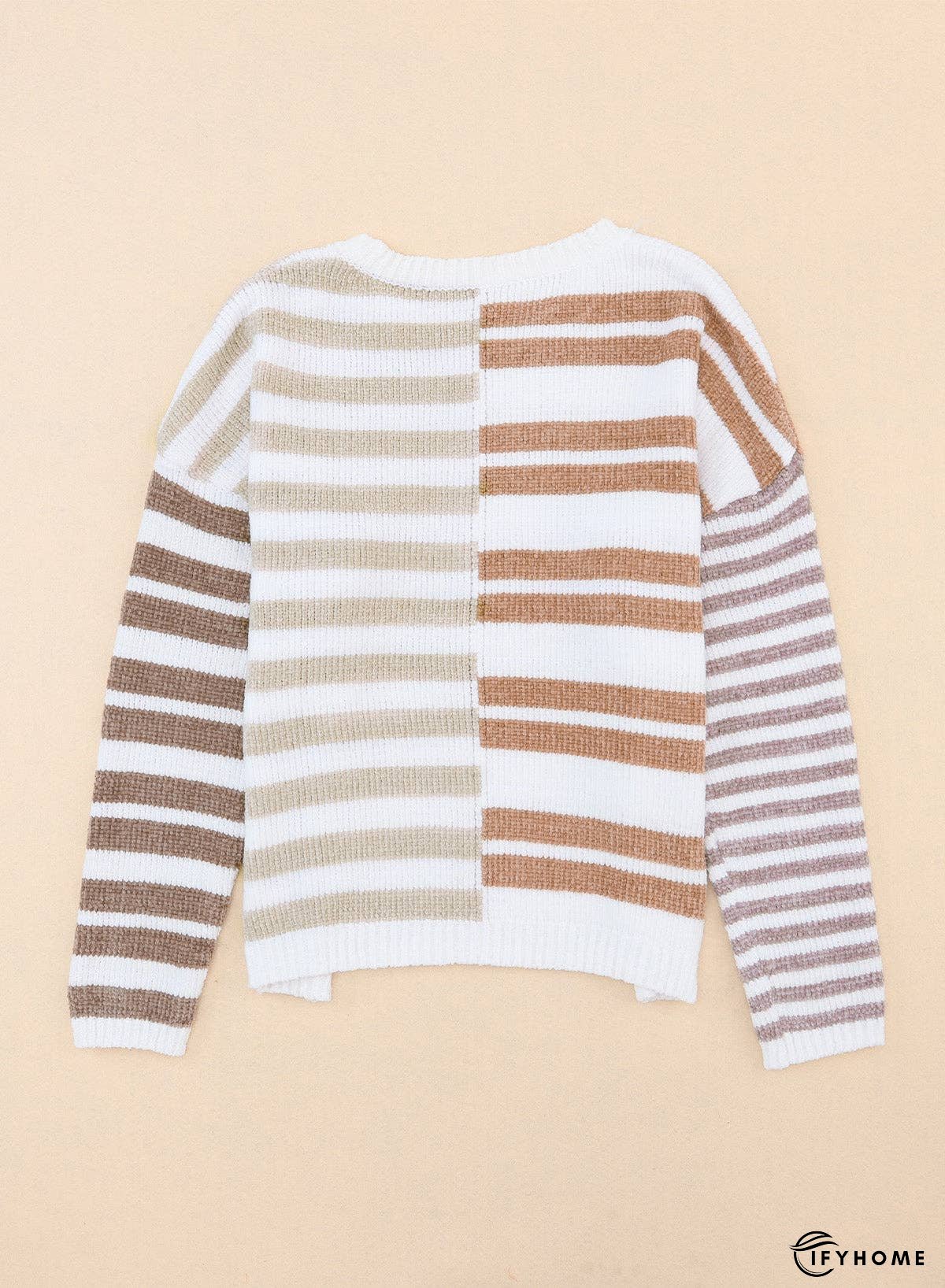 Color Block Drop Shoulder Pullover Striped Sweater | IFYHOME