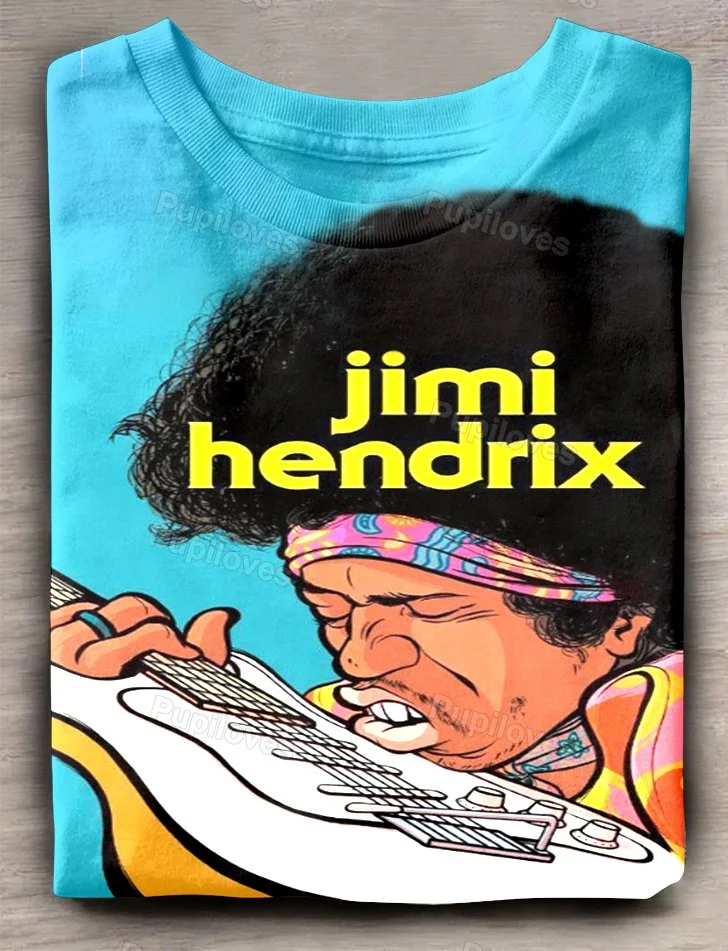 Pupiloves Pupiloves Jimi Hendrix Band Art Print T-shirt