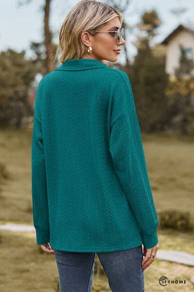 Johnny Collar Dropped Shoulder Blouse | IFYHOME