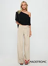 Boxie Mid Rise Wide Leg Jeans Cream
