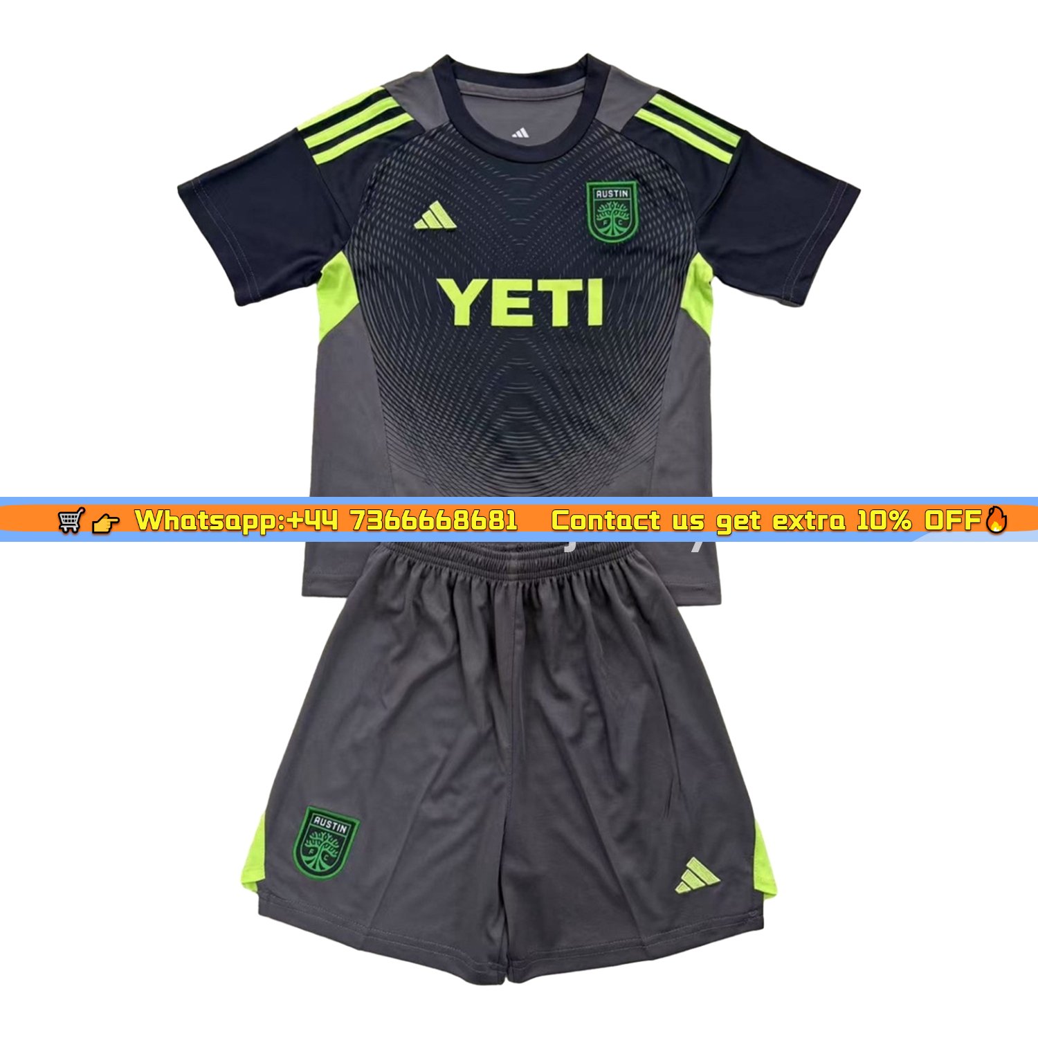 Austin 25-26 Grey Black Goalkeeper Kids Kit