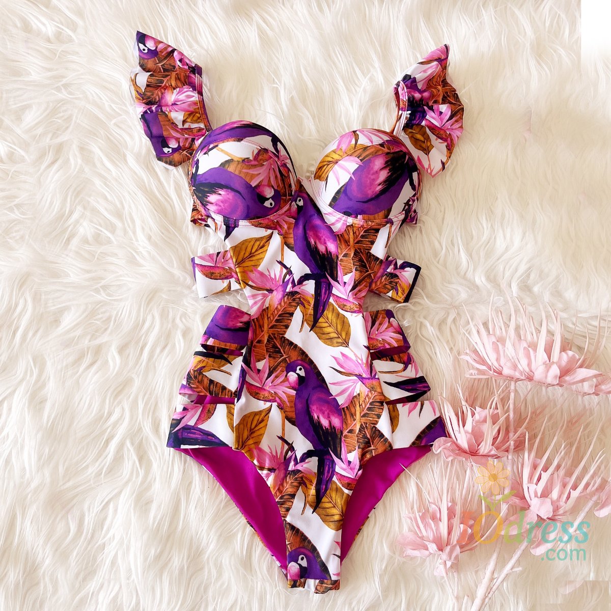 IO Dress Push Up Swimsuit Women Ruffle Swimwear 2025 Sexy Bikinis Female Biquini Floral Printed Swim Suits Bodysuit Bathingsuit Beachwear