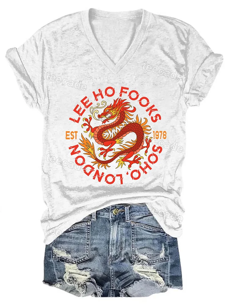 Teecade Teecade Lee Ho Fook's Soho London V-neck T-shirt