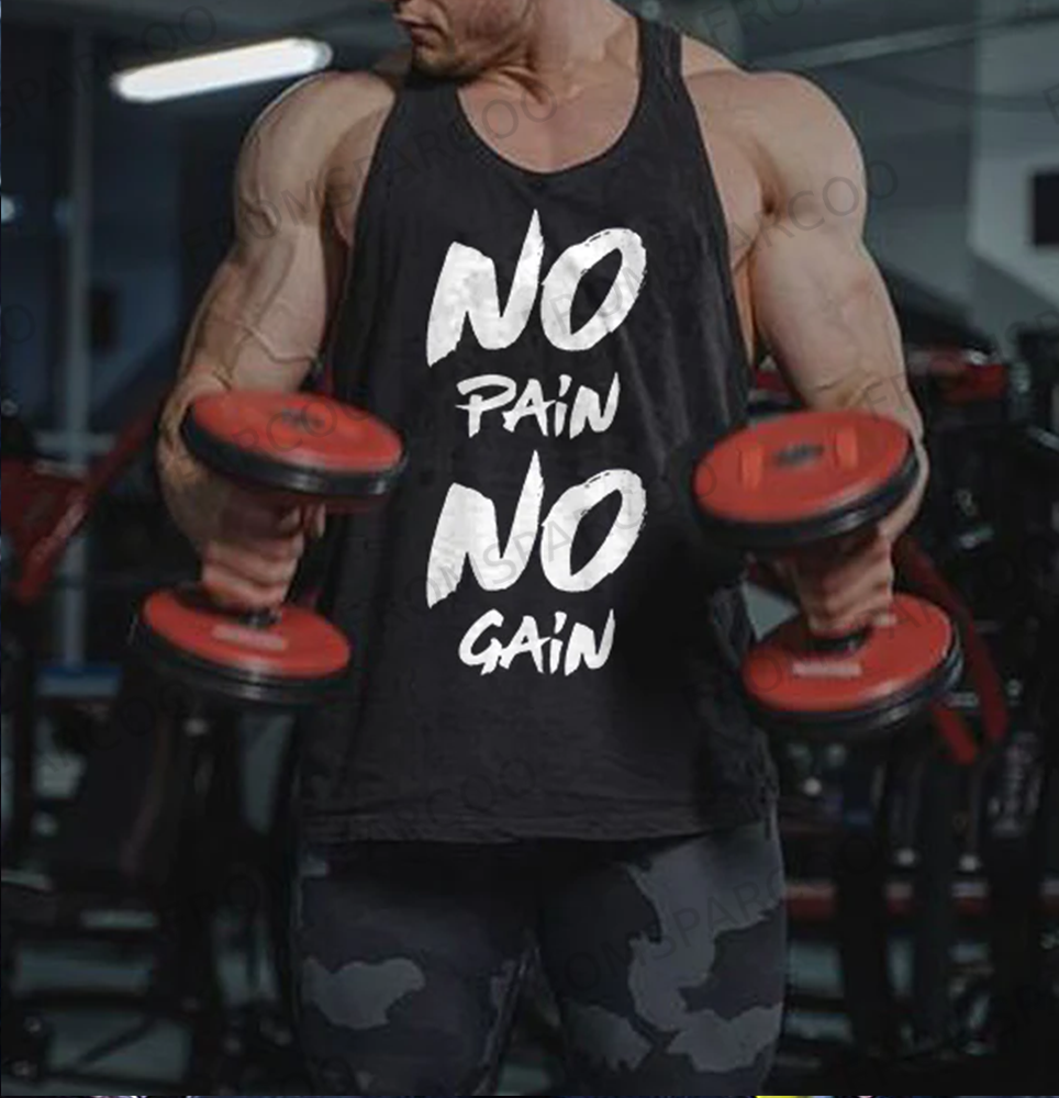 No Pain No Gain Printed Men's Vest
