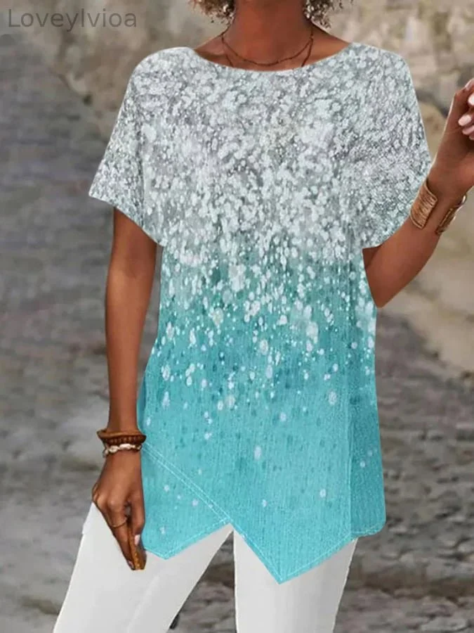 Women's Vintage Print Loose Casual T-Shirt