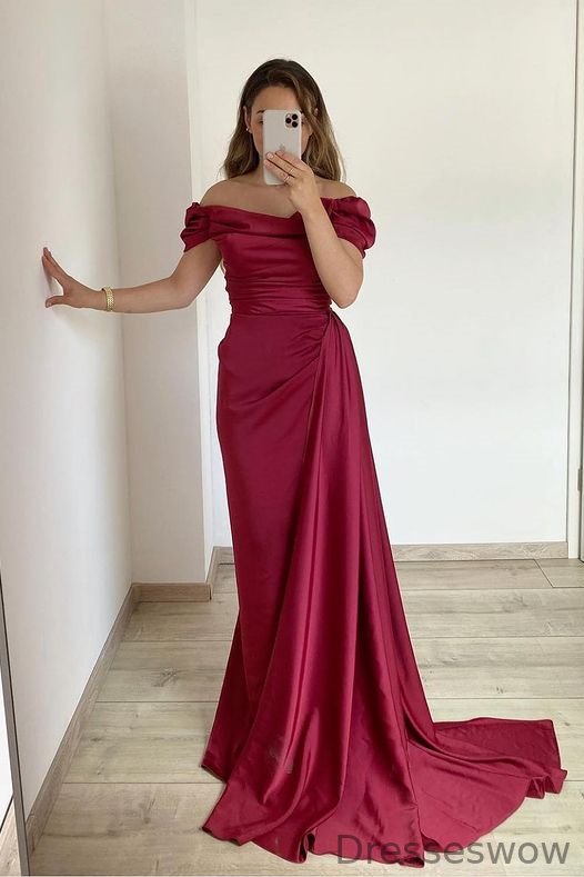 Dresseswow Off-the-Shoulder Mermaid Long Evening Dress With Ruffles