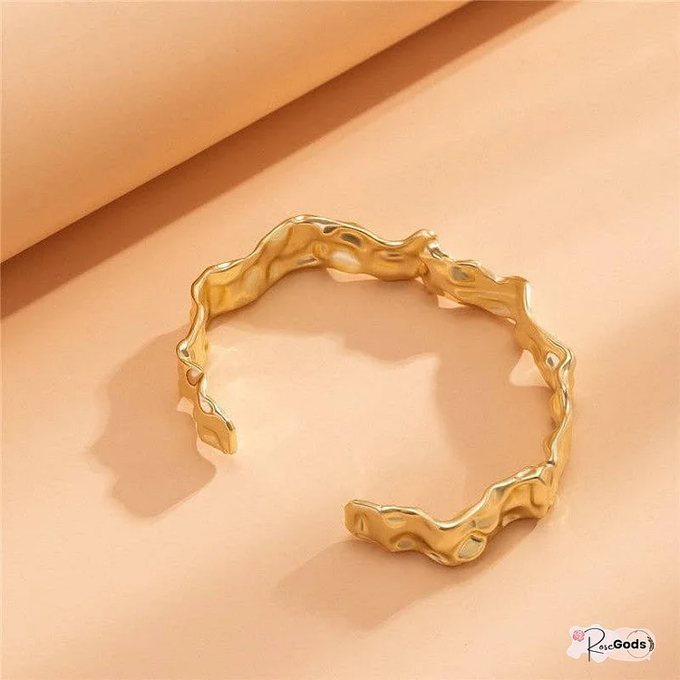 Geometric Wide Bangle Bracelet