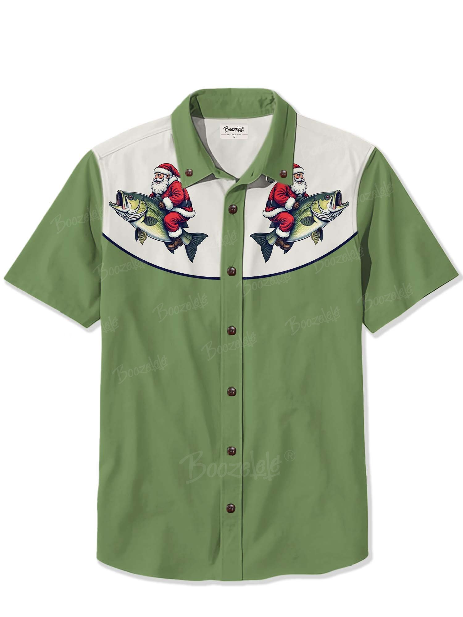 Christmas Santa Fishing - 100% Cotton Shirt