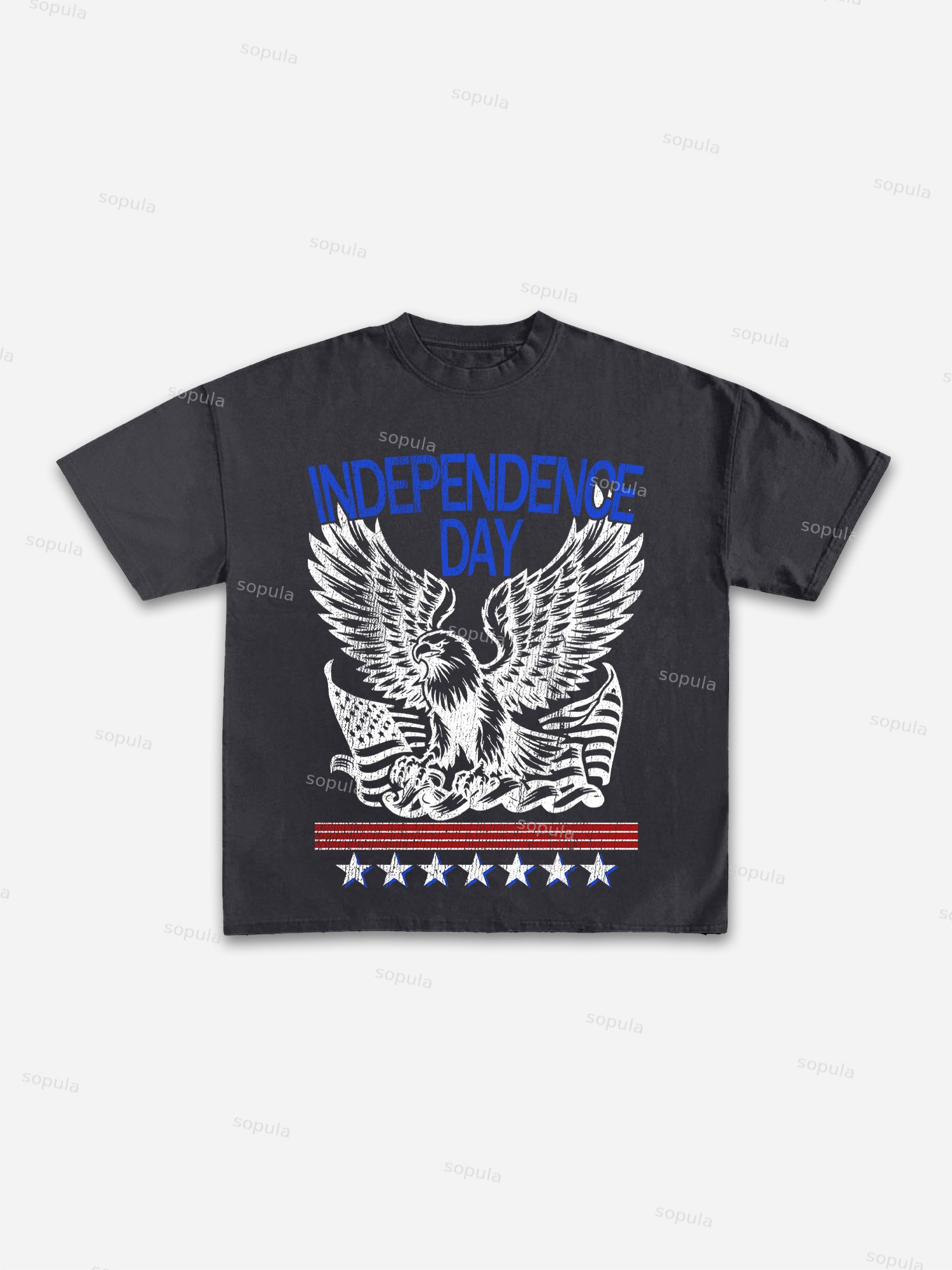 Sopula Patriotic Independence Day Print Cotton T-shirt