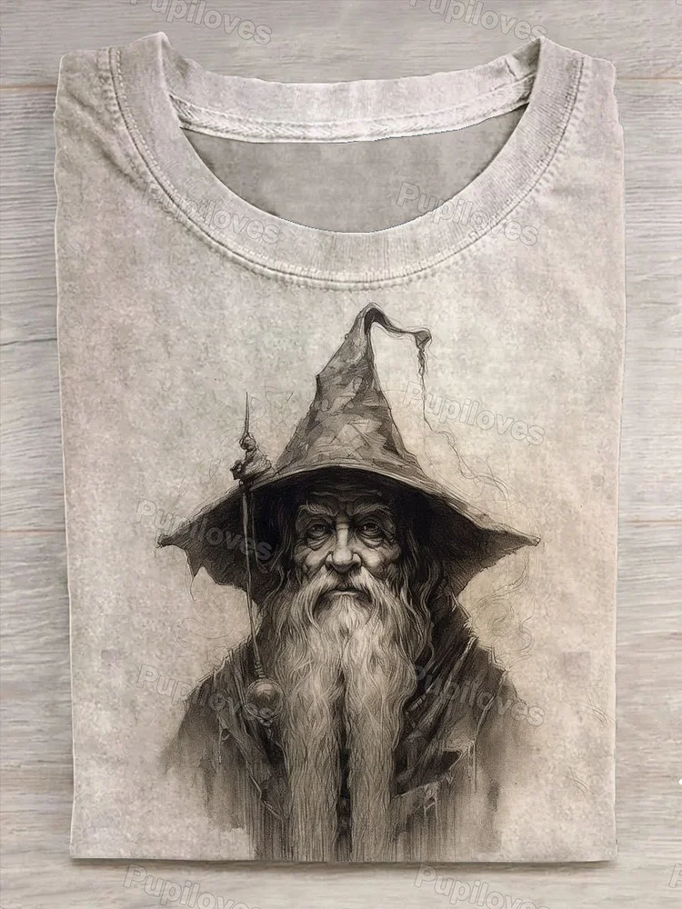 Pupiloves Pupiloves  Unisex Gandalf Abstract Print T-Shirt