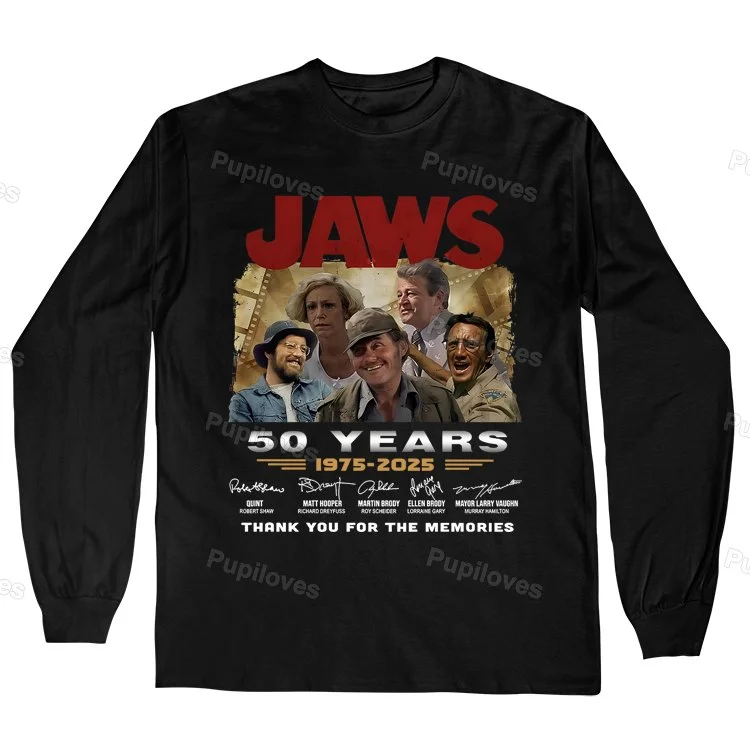 Pupiloves Pupiloves Jaws 50th Anniversary Long Sleeve T-shirt