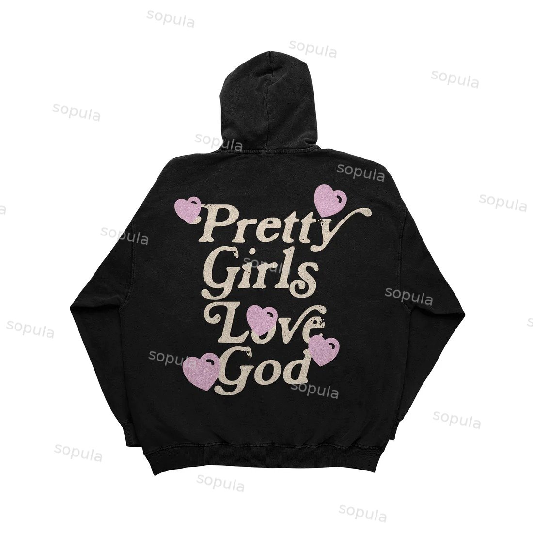 Sopula Pretty Girls Love God Graphic Pocket Hoodie