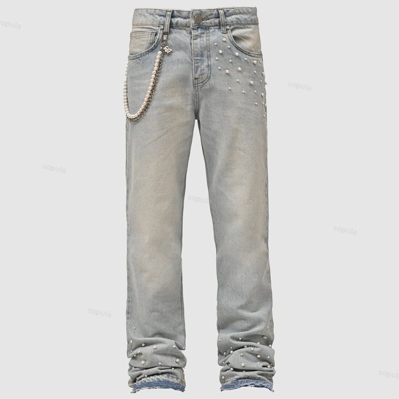 Men's Street Stretch Stacked Denim Straight Pants