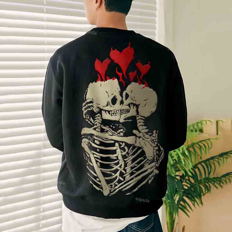 Sopula Puff Print Til Death Do Us Part Graphic Sweatshirt
