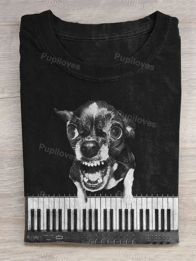 Pupiloves Pupiloves  Funny Animal Print T-Shirt