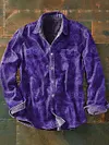 Men's Western Pattern Cow Print Casual Lapel Long Sleeve Shirt