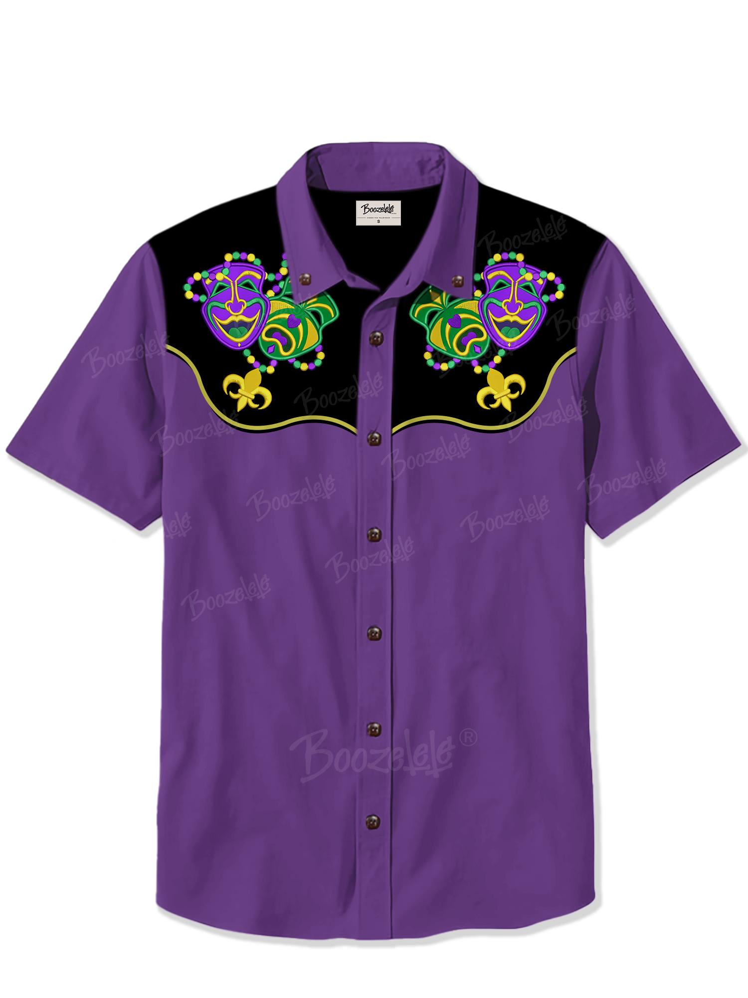 Mardi Gras Mask- 100% Cotton Shirt