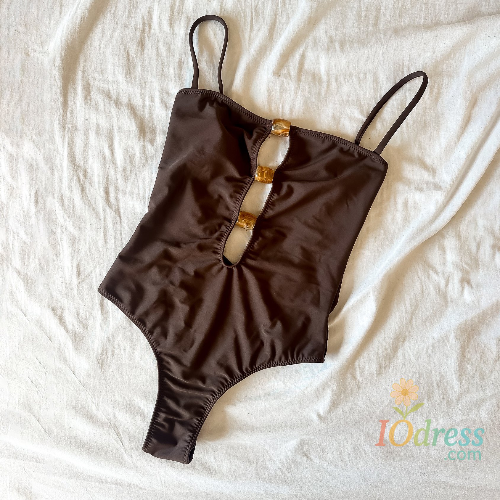 IO Dress Hollow Out One Piece Swimsuit Women Sexy Swimwear Push Up Bikini Female Bandeau Biquini V Neck Bathingsuit Bodysuit Beachwear