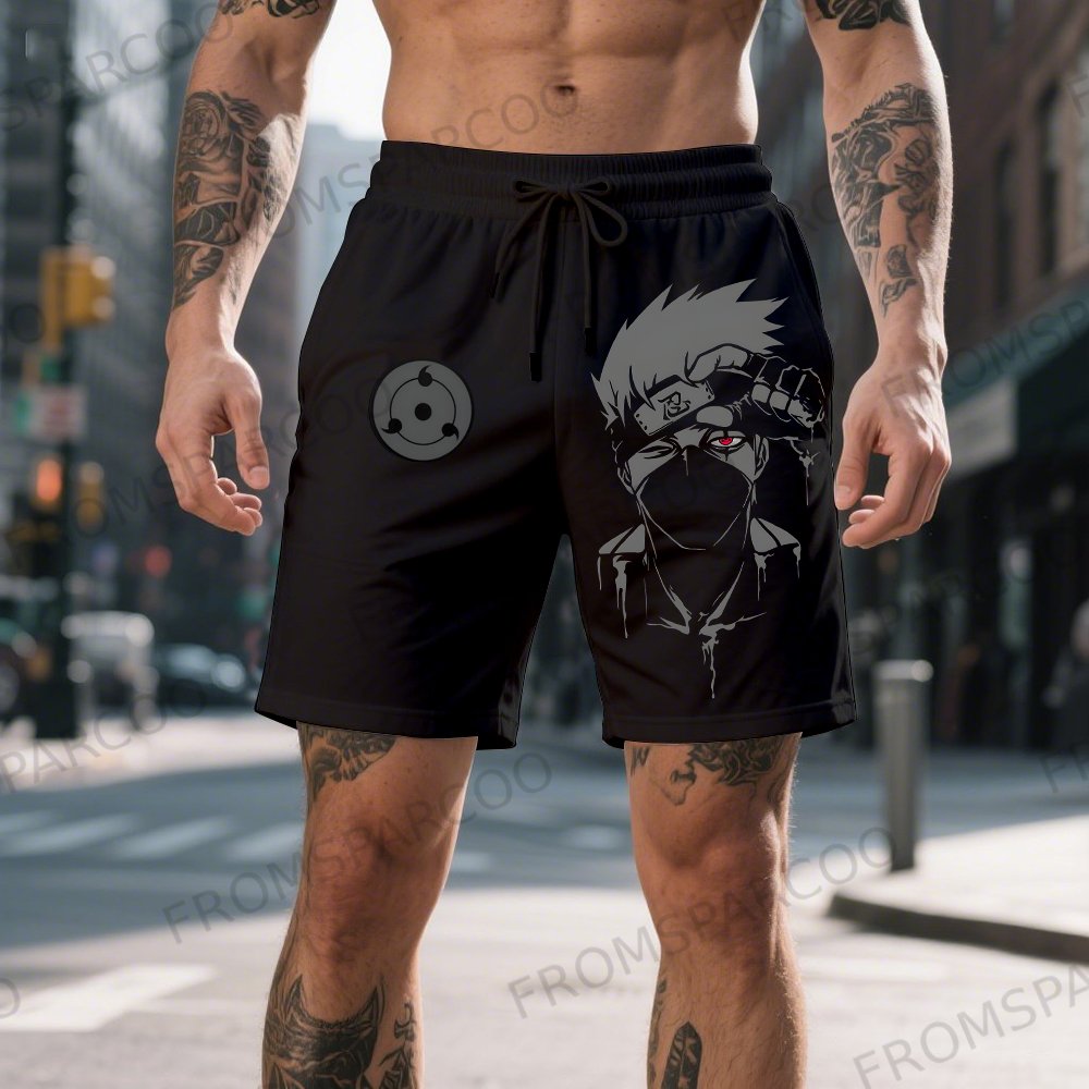 Men's Casual Cotton Dragon Ball Anime Printed Shorts