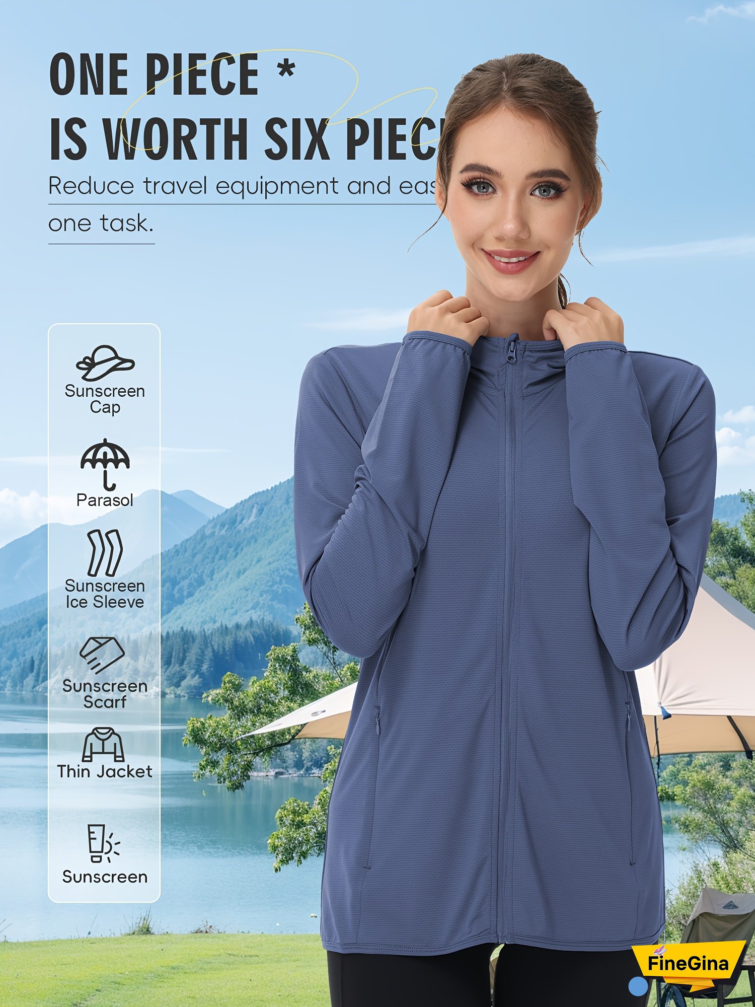 Women's Plus-Size Lightweight Hoodie - Breathable Shield with Hair Hole Design & Adjustable Cuffs, Slim Fit Asymmetrical Hem, Dark Color for Spring/Summer Outdoor Activities, Clothing, Breathable Fabric