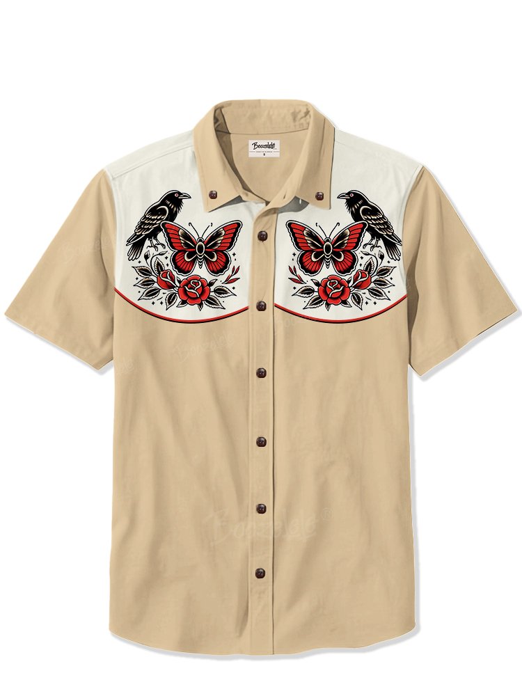 Flowers Butterflies and Birds - 100% Cotton Shirt