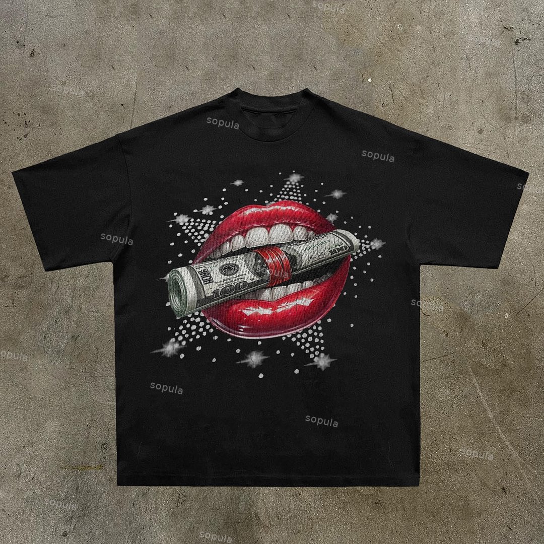 Sopula In Money We Trust Print Cotton T-Shirt