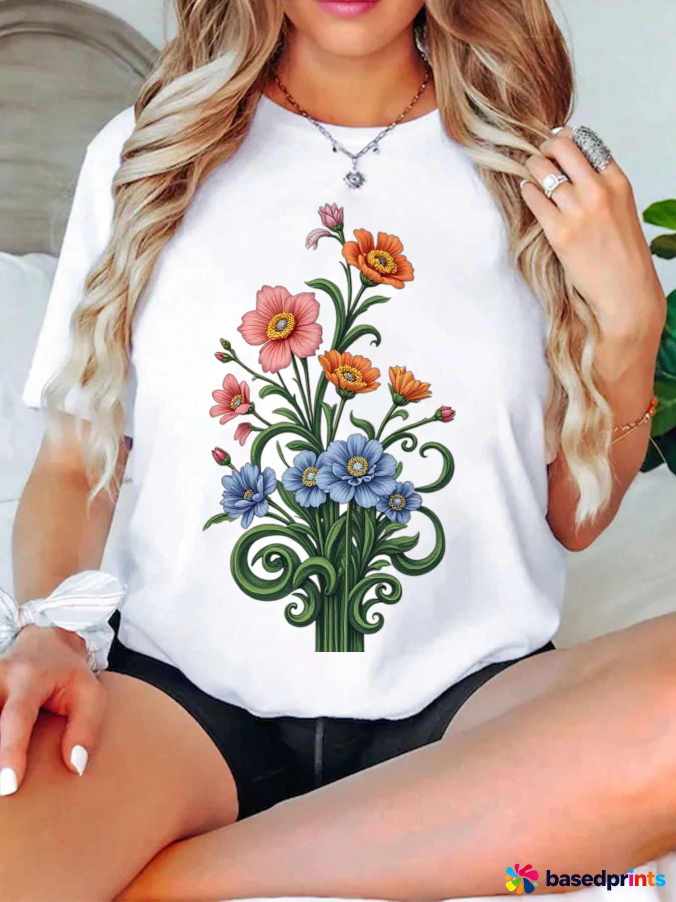 Floral Print Short Sleeve T-Shirt