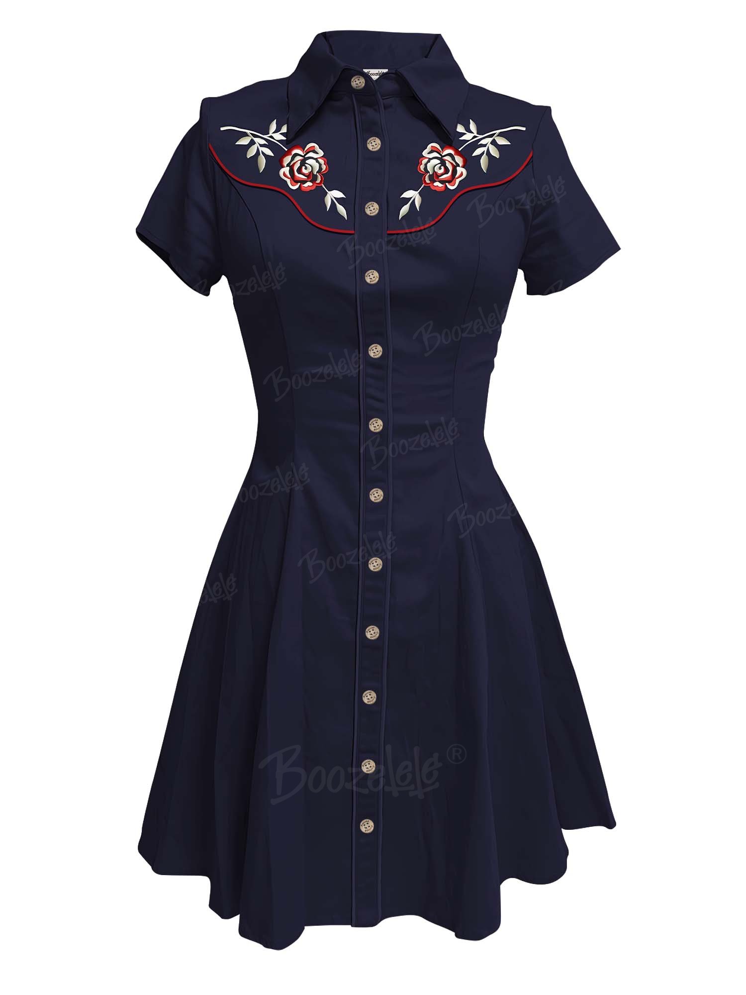 Rose Cowgirl - 100% Cotton Dress