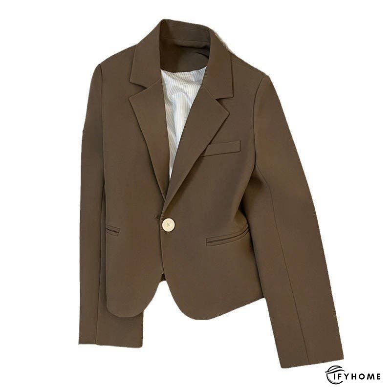 Stylish Short Brown Blazer Jacket | IFYHOME