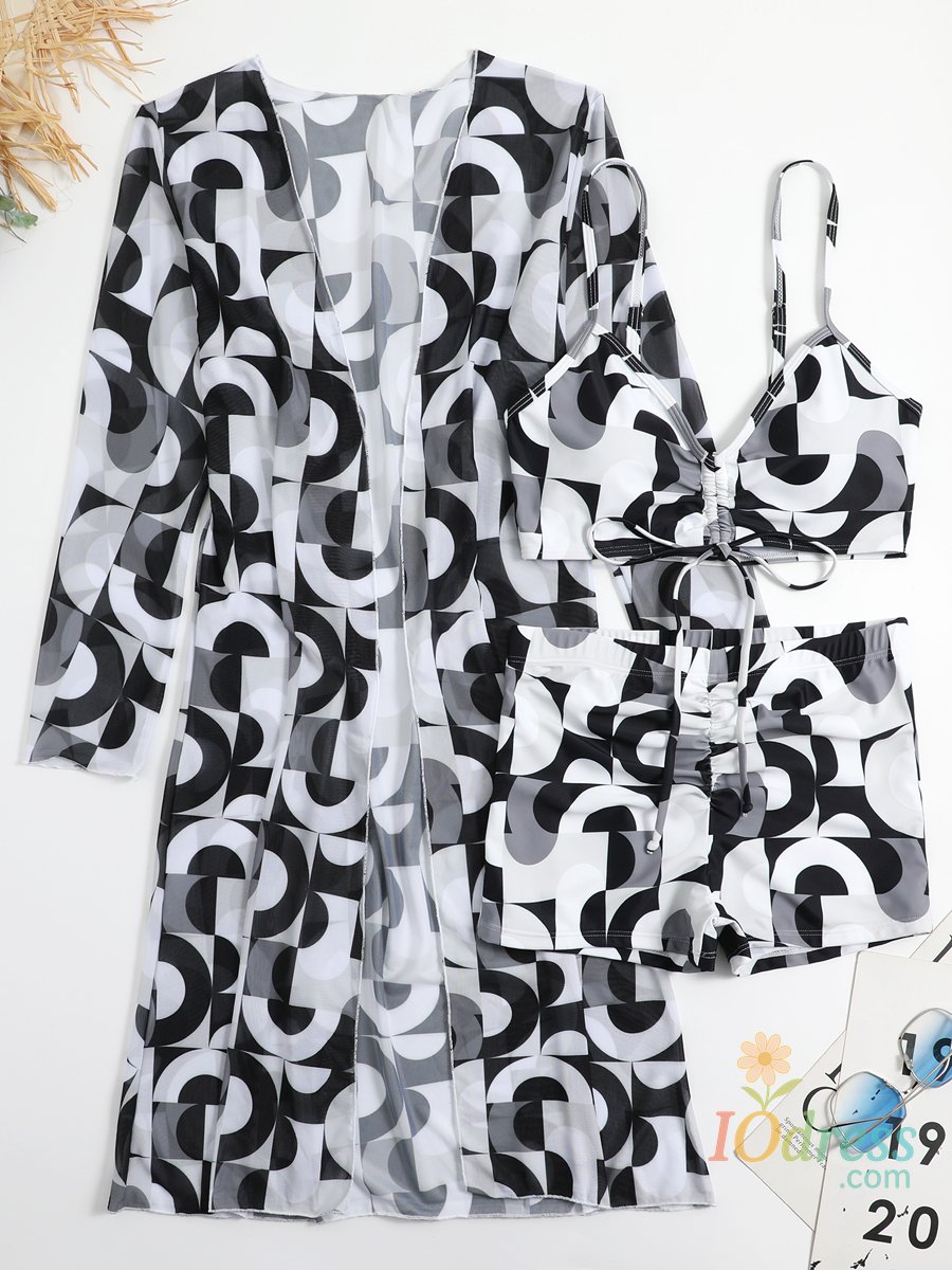 IO Dress 3 Piece Sexy Printed Bikinis 2025 Women High Waist Swimsuit Cover Up Swimwear Female Lady Bathing Suit Swimming Summer Beachwear