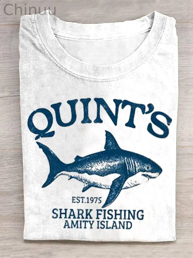 Quint's Shark Fishing Amity Island Graphic Print Unisex Classic T-shirt