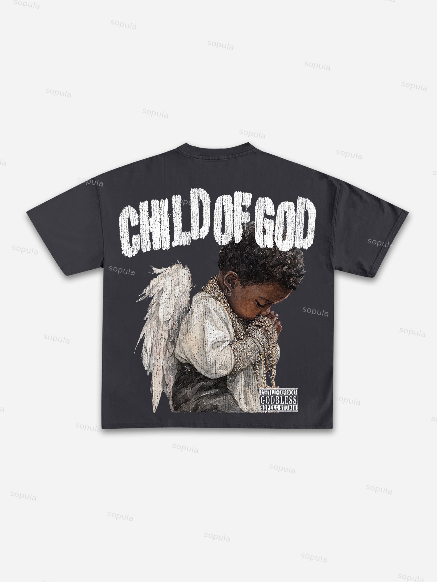 Child Of God Children's Prayer Print Cotton T-shirt