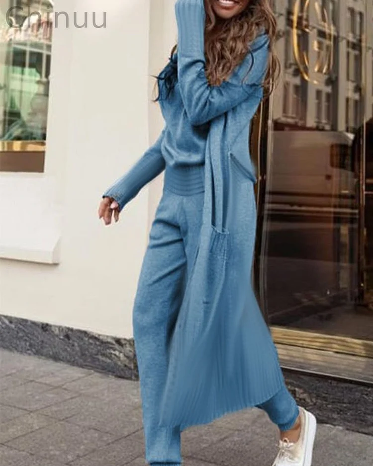 Three-Piece Fashion Solid Color Temperament