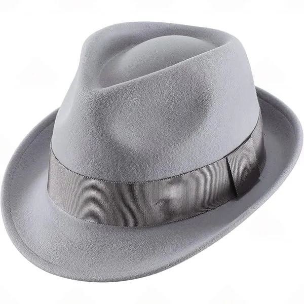 Home Prefer Men's Wool Felt Winter Hat Short Brim Fedora Hat
